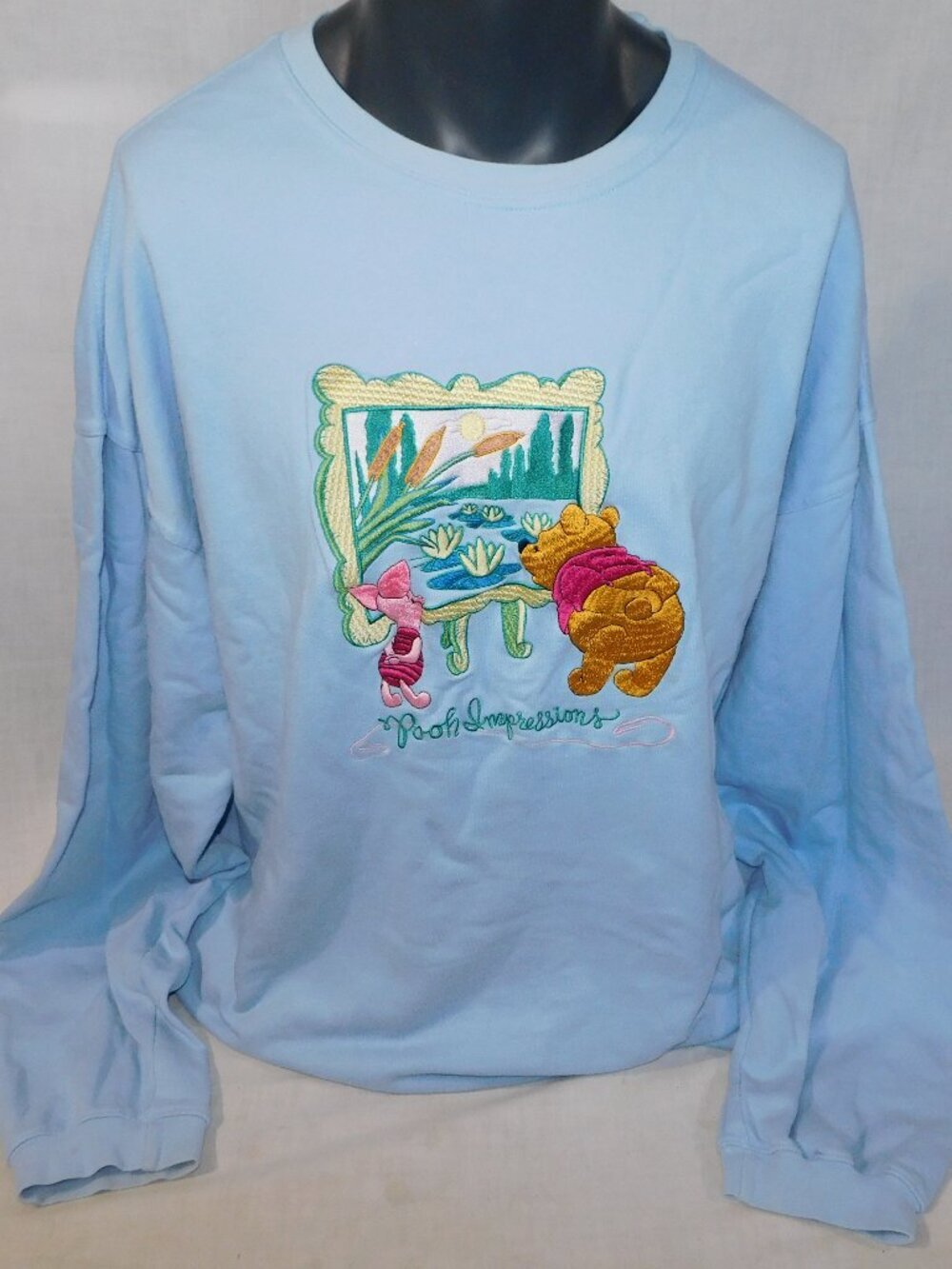 VTG Disney Store Winnie the Pooh Impressions Piglet Embroidered  Sweatshirt 2XL